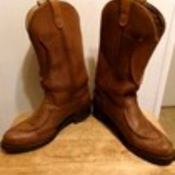 Vintage Double H Horseshoe Cowboy Work Boots 9 D USA Made Soft Toe main image 5